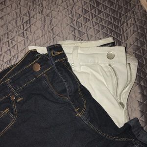 DENIM and WHITEWASH. 2 pairs of Forever 21 shorts